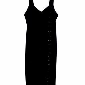 Onyx Nite Dress Jet Black Faux Diamonds Evening Gown Wedding Gala Prom Formal 14